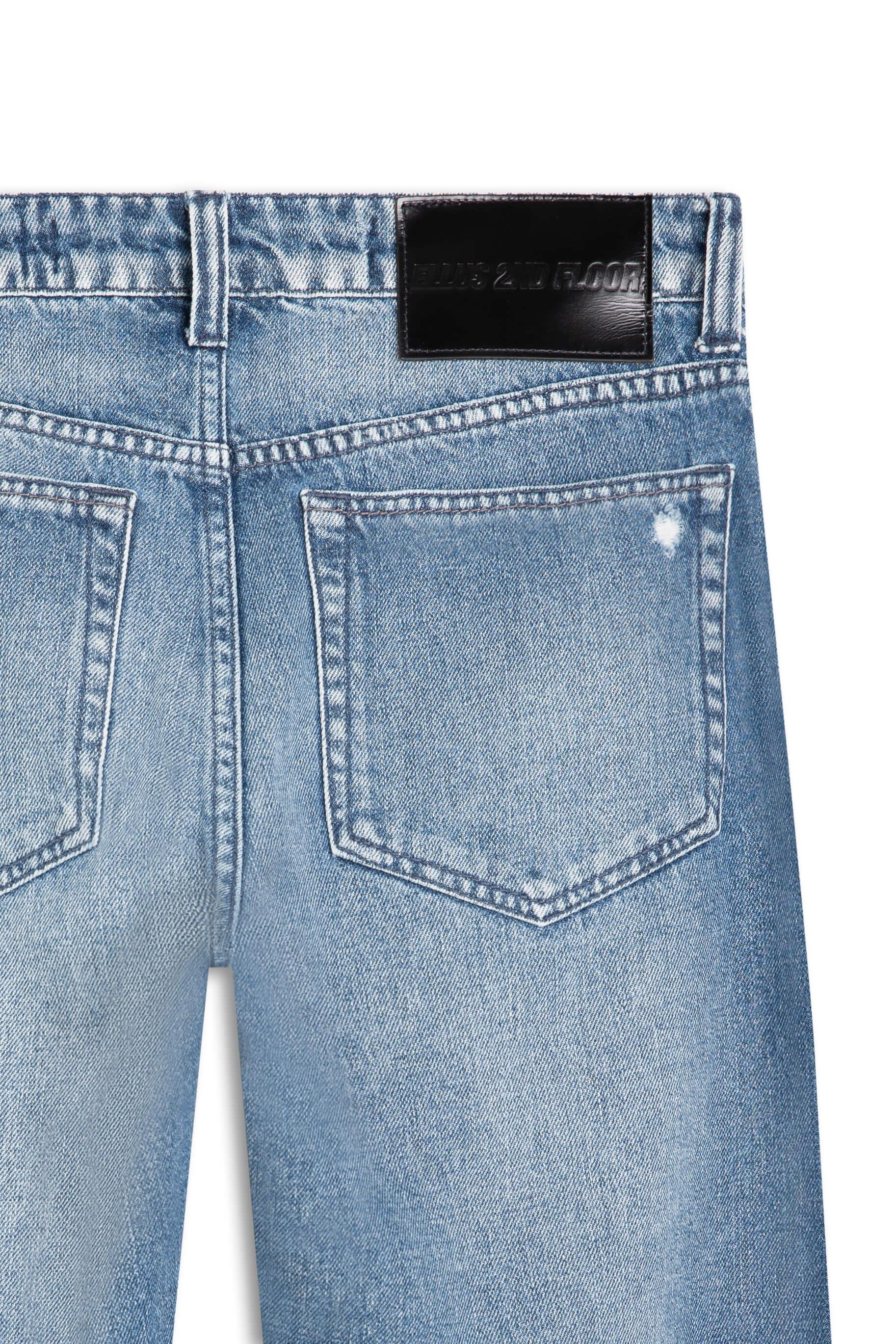 Calça Vintage Denim Destroyer 2nd Floor S82- Lav. Medio C/ Puido