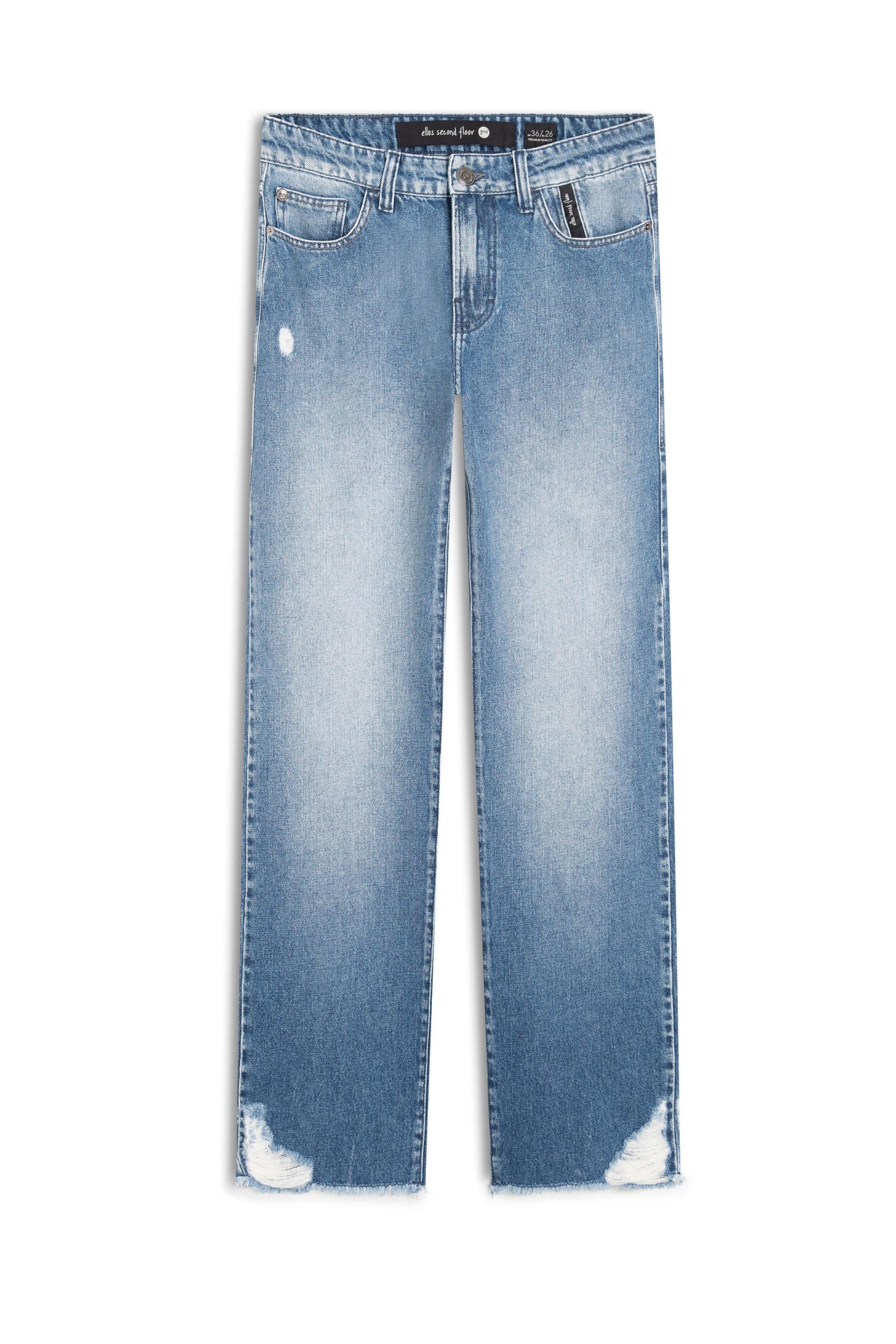 Calça Vintage Denim Destroyer 2nd Floor S82- Lav. Medio C/ Puido