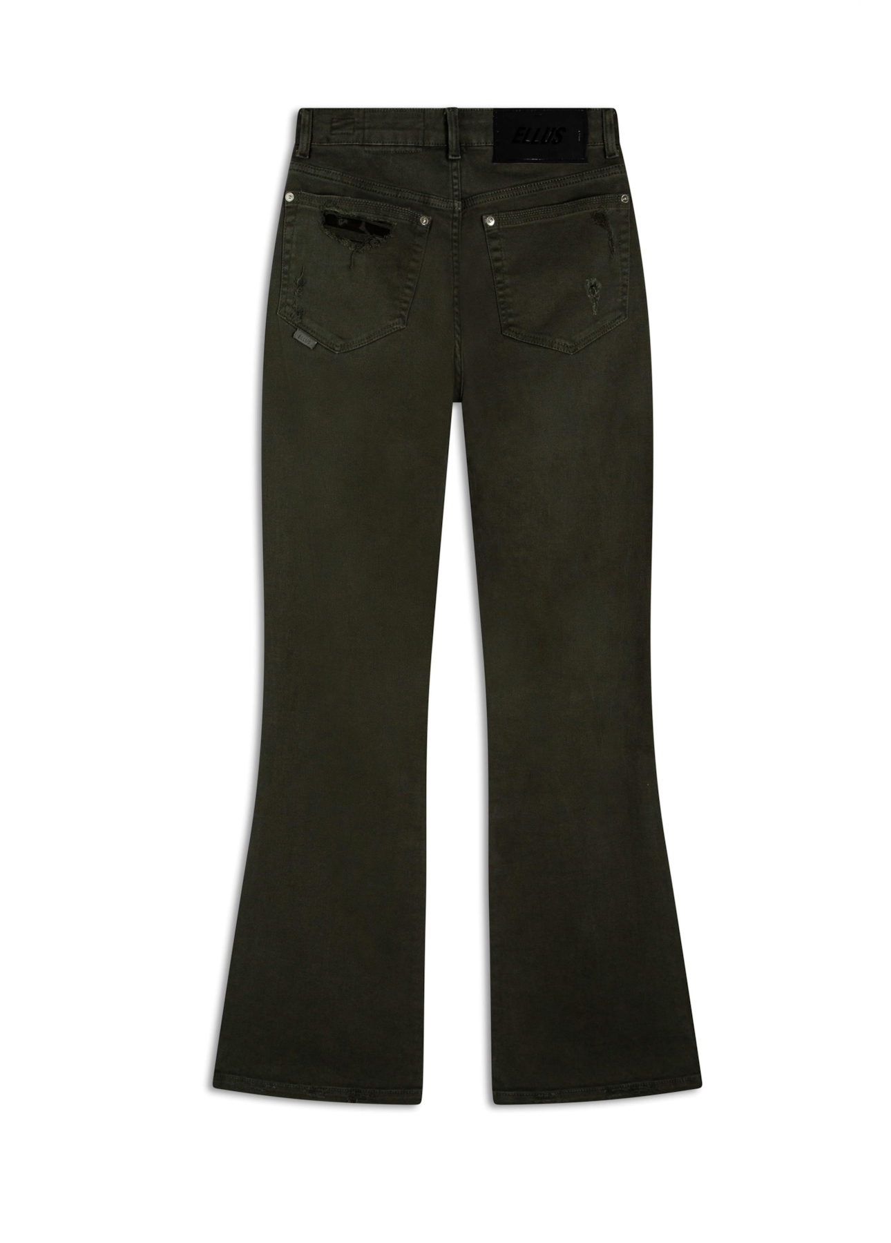 Calça Vintage Denim Leopard Verde Oliva