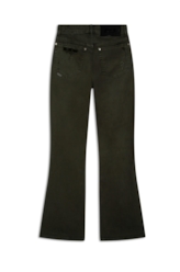 Calça Vintage Denim Leopard Verde Oliva