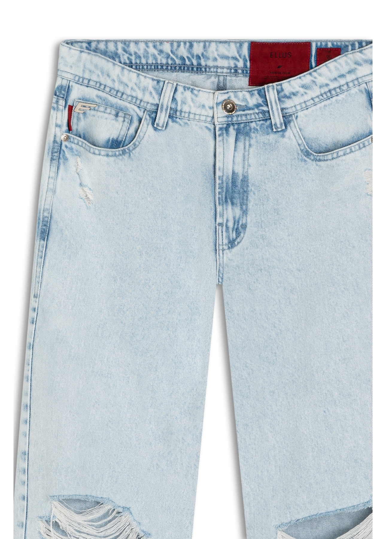 Calca Vintage Denim Low Rise Destroyer Lav.Delave C/Puidos