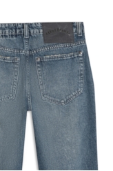 Calça Vintage Denim Pedras Médio C/ Puídos e Matriz