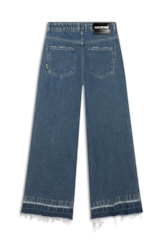 Calça Vintage Denim Wide Leg Cropped 2nd Floor S55-Lav.Medio C/ Luva