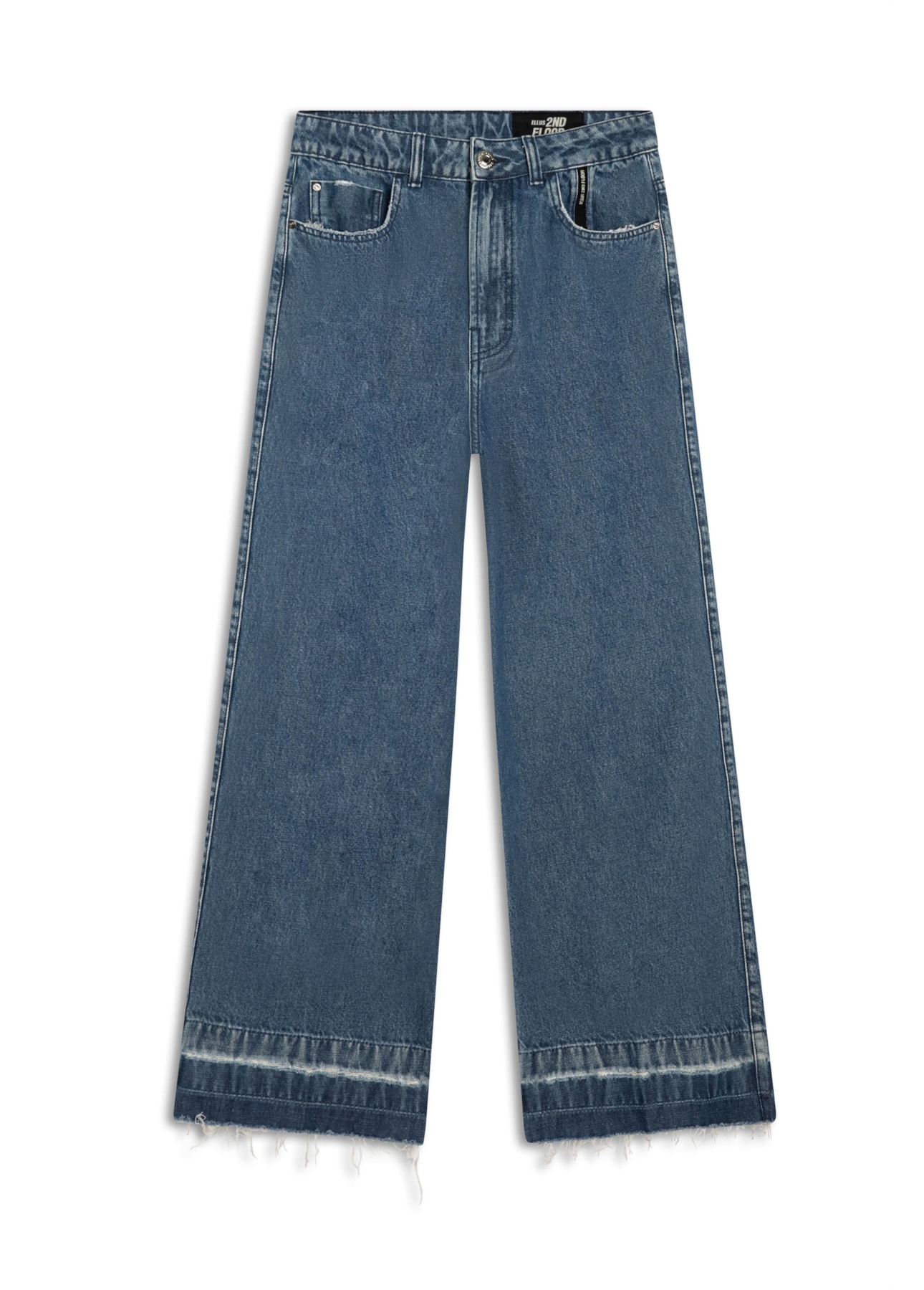 Calça Vintage Denim Wide Leg Cropped 2nd Floor S55-Lav.Medio C/ Luva