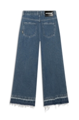 Calça Vintage Denim Wide Leg Cropped 2nd Floor S55-Lav.Medio C/ Luva