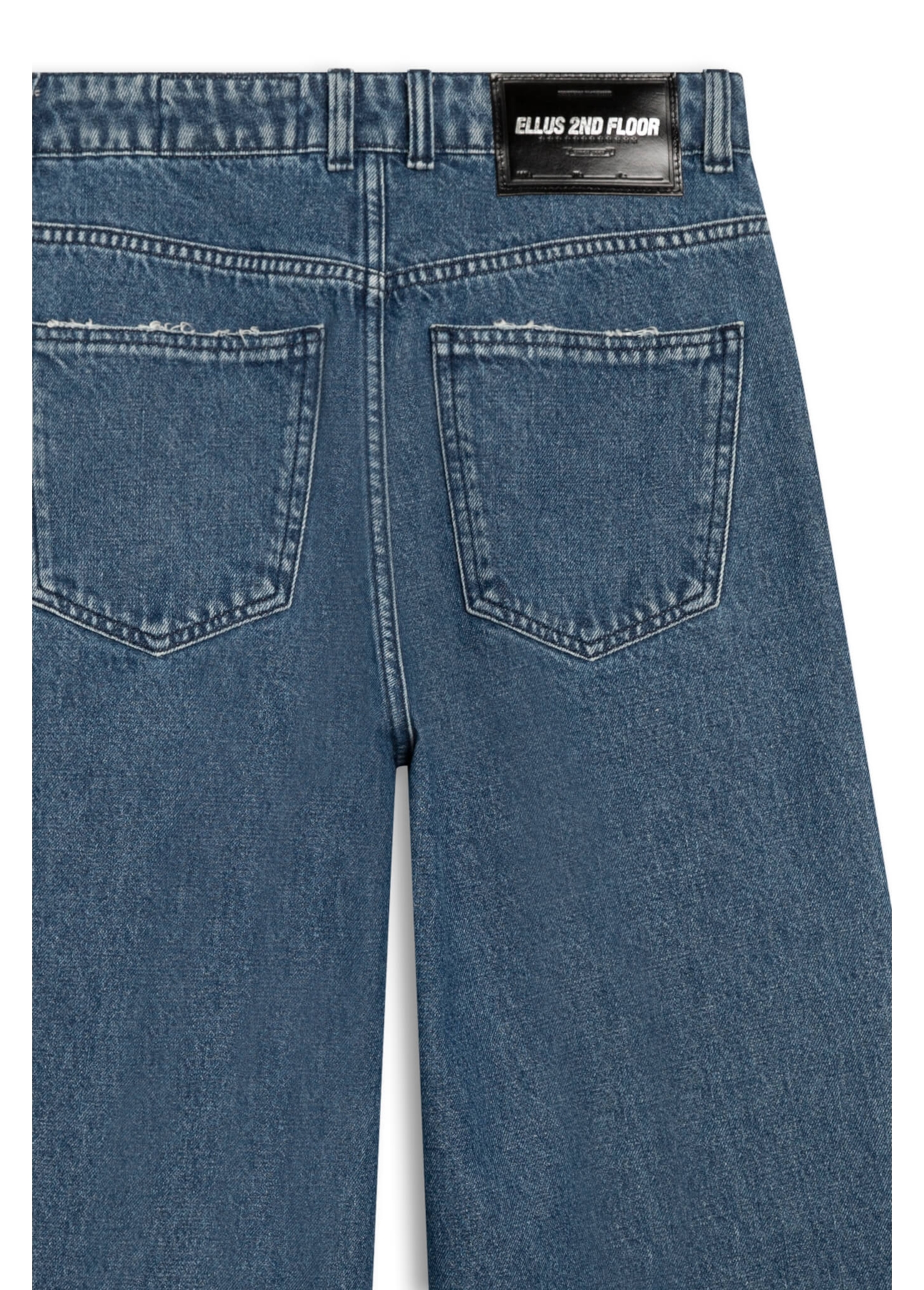 Calça Vintage Denim Wide Leg Cropped 2nd Floor S55-Lav.Medio C/ Luva