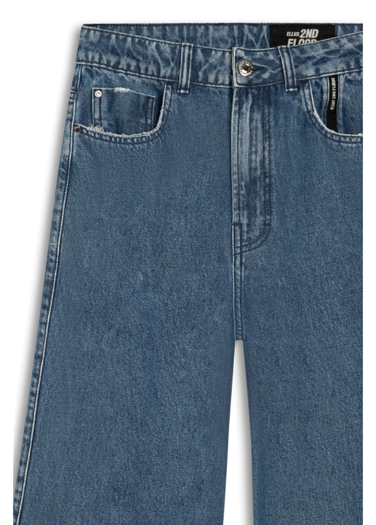 Calça Vintage Denim Wide Leg Cropped 2nd Floor S55-Lav.Medio C/ Luva
