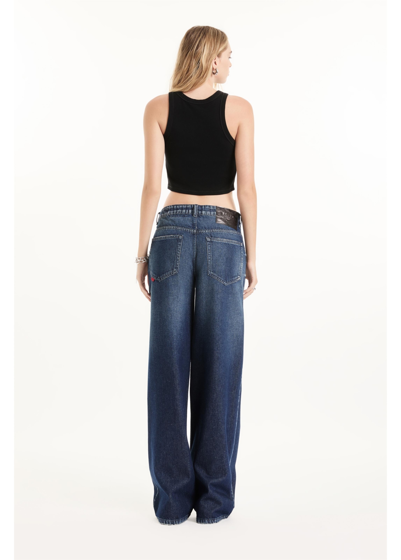 Calça Vintage Denim Wide Leg Lav. Escuro