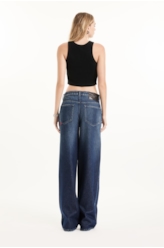 Calça Vintage Denim Wide Leg Lav. Escuro