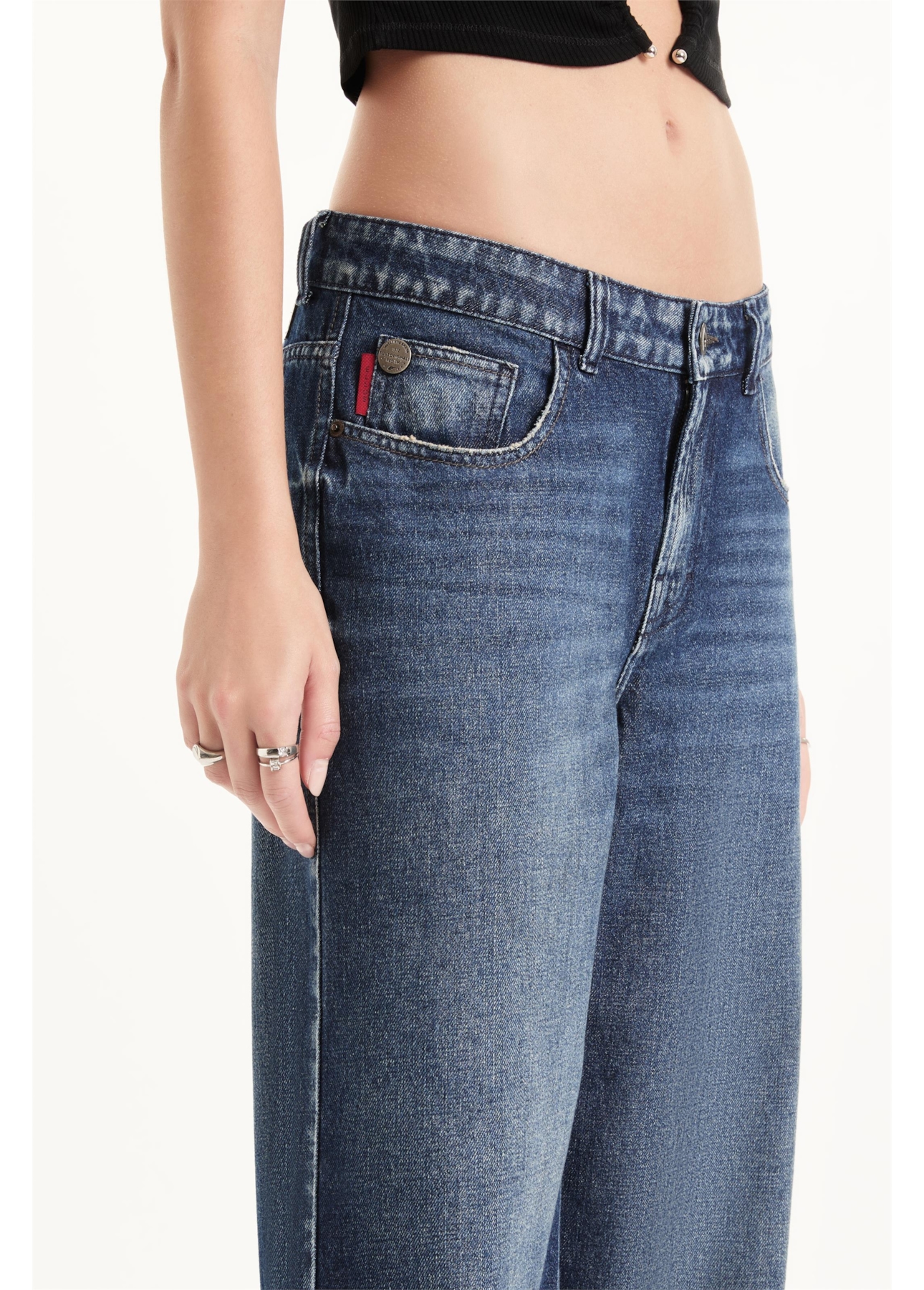 Calça Vintage Denim Wide Leg Lav. Escuro