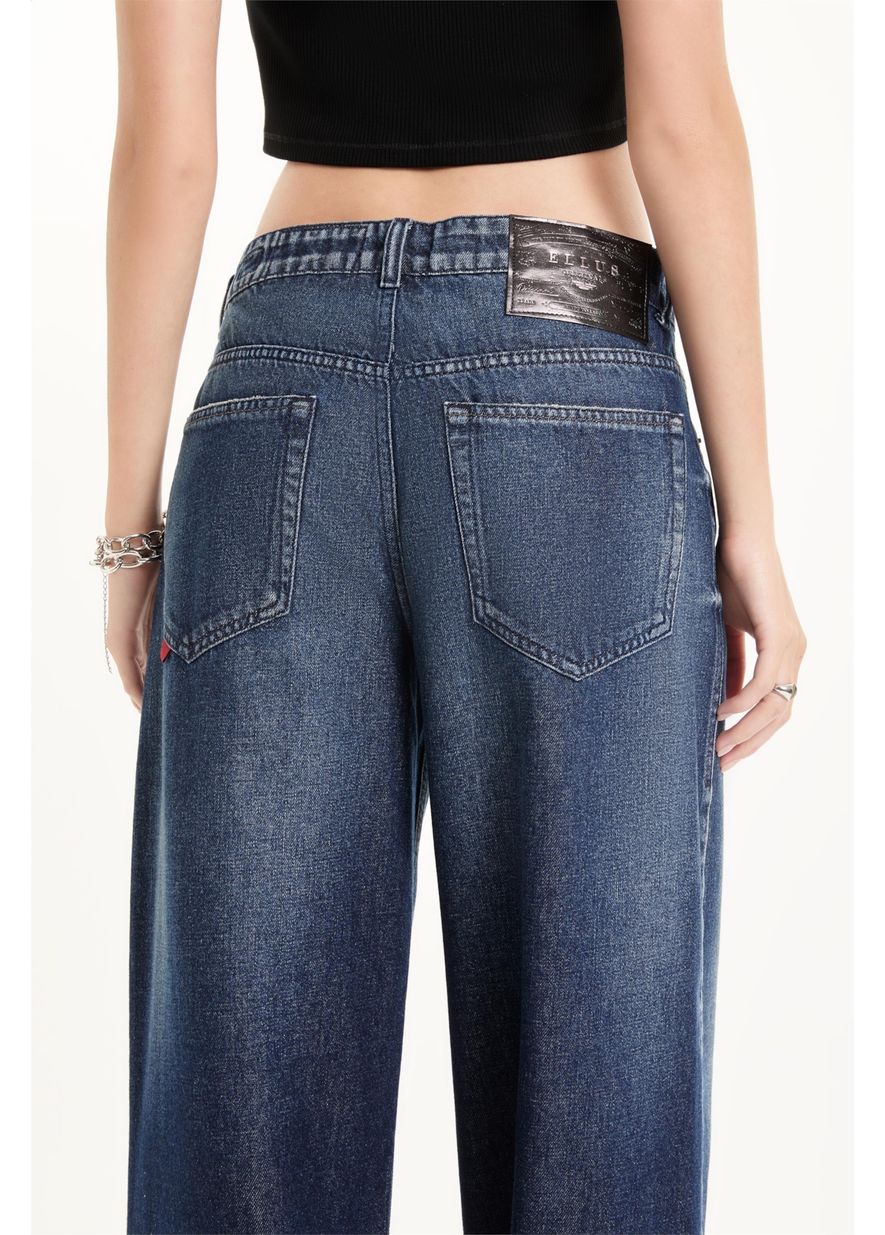 Calça Vintage Denim Wide Leg Lav. Escuro