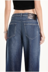 Calça Vintage Denim Wide Leg Lav. Escuro