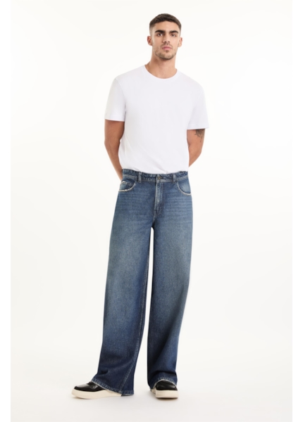 Calça Vintage Denim Wide Leg Lav. Escuro