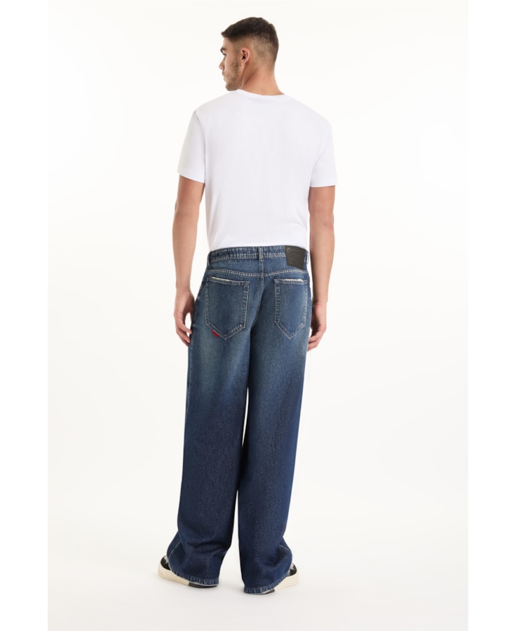 Calça Vintage Denim Wide Leg Lav. Escuro