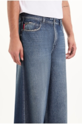 Calça Vintage Denim Wide Leg Lav. Escuro