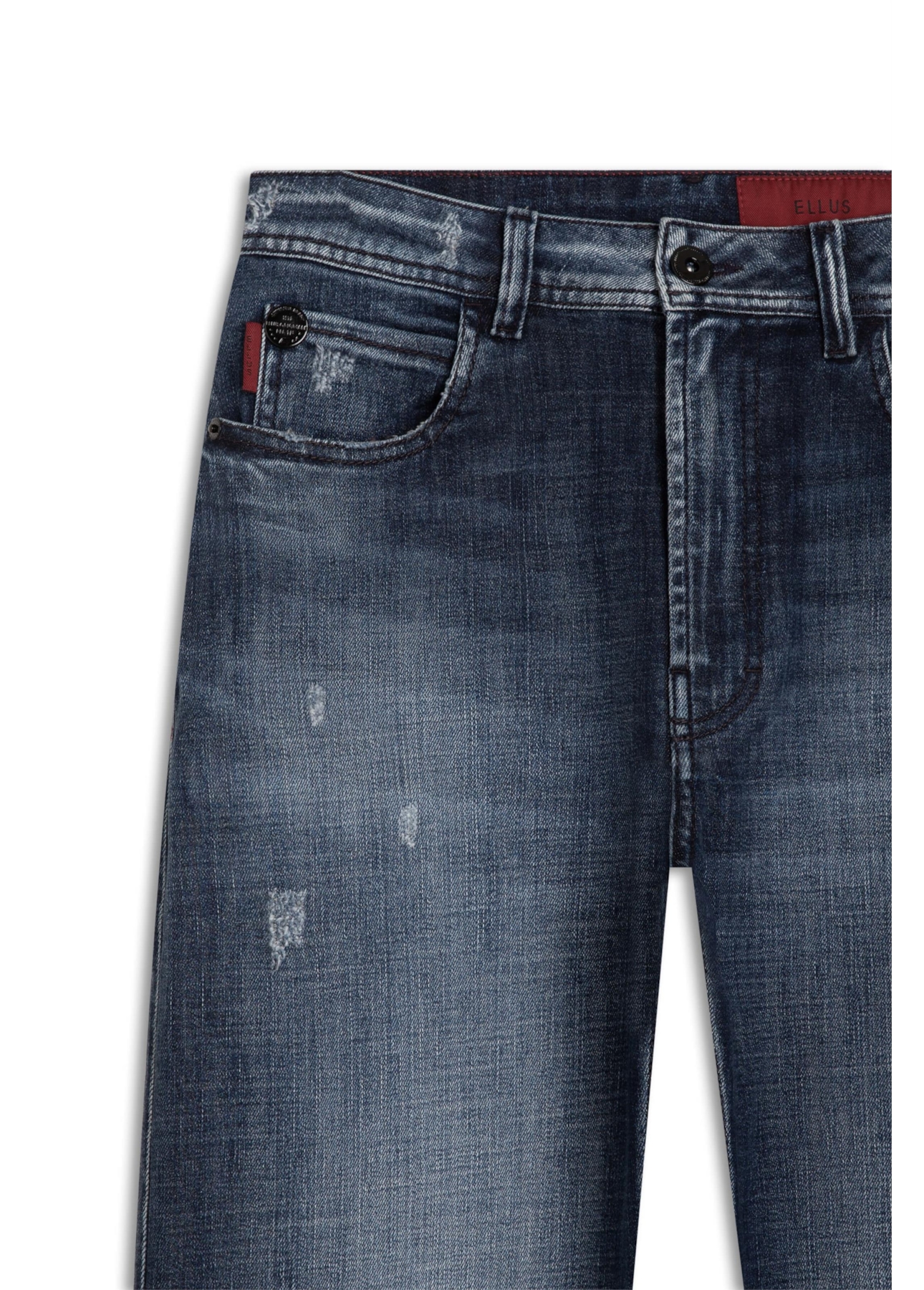 Calça Visco Indigo Elastic 1884-Lav.Escuro C/Puidos