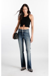 Calça Visco Indigo Elastic Bootcut Lav.Medio