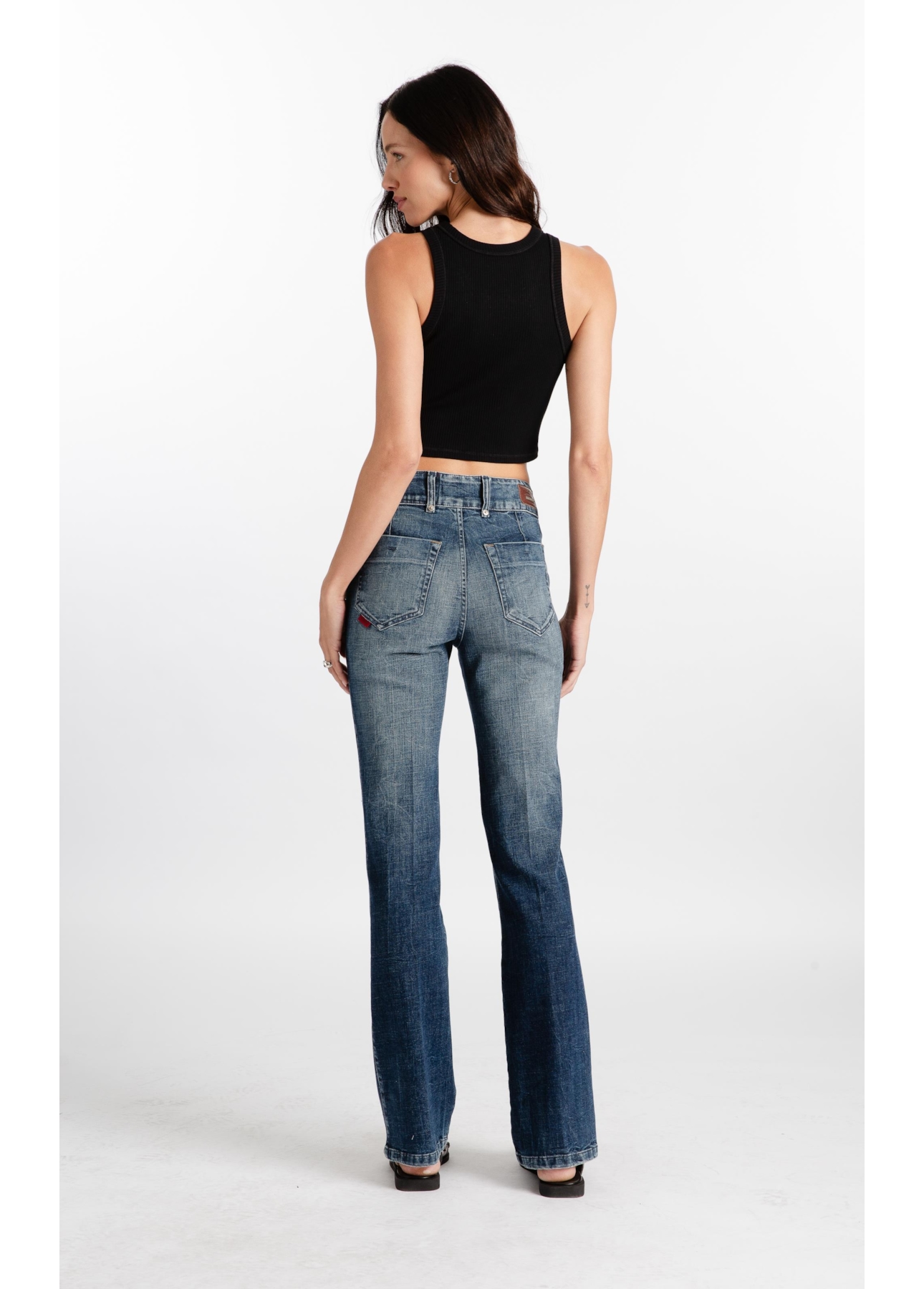 Calça Visco Indigo Elastic Bootcut Lav.Medio