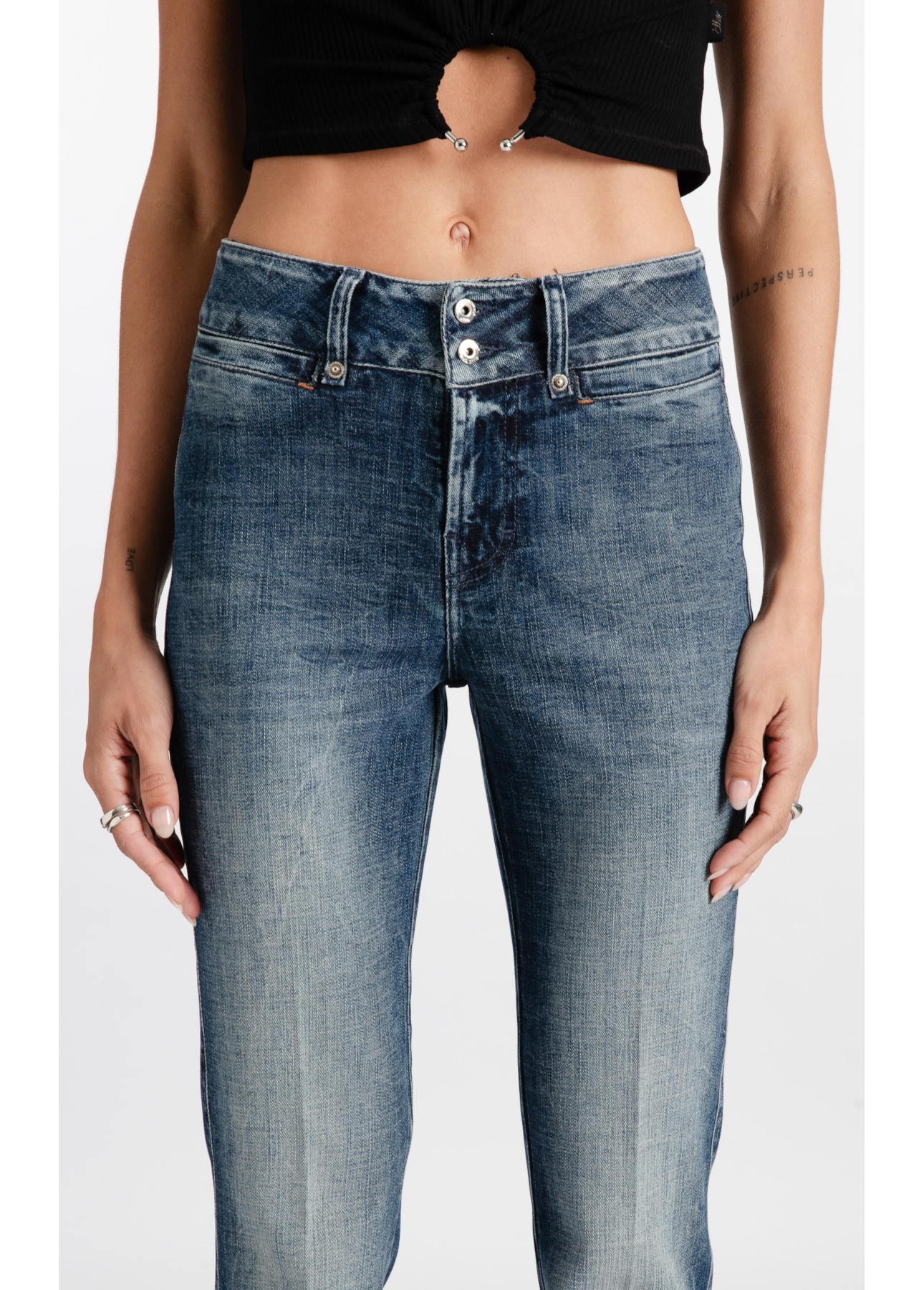 Calça Visco Indigo Elastic Bootcut Lav.Medio