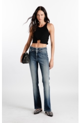 Calça Visco Indigo Elastic Bootcut Lav.Medio