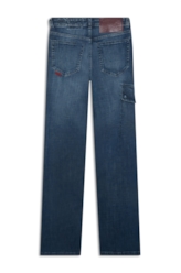 Calça Visco Indigo Elastic Flare Cargo Lav.Escuro C/Pincelado