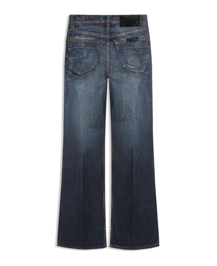 Calça Visco Indigo Elastic Flare Filigrana Lav.Escuro C/ Matiz+3d 2176-Lav.Esc. C/m