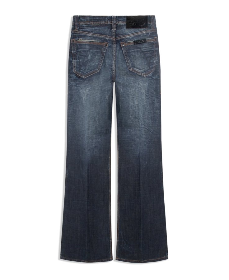 Calça Visco Indigo Elastic Flare Filigrana Lav.Escuro C/ Matiz+3d 2176-Lav.Esc. C/m