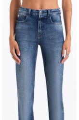 Calça Visco Indigo Elastic Gisele Reta Lav.Medio