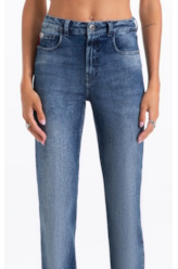 Calça Visco Indigo Elastic Gisele Reta Lav.Medio
