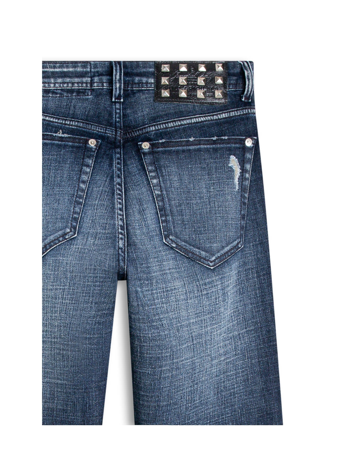 Calça Visco Indigo Elastic Mom 1885-Lav.Esc.C/ Cerzidos
