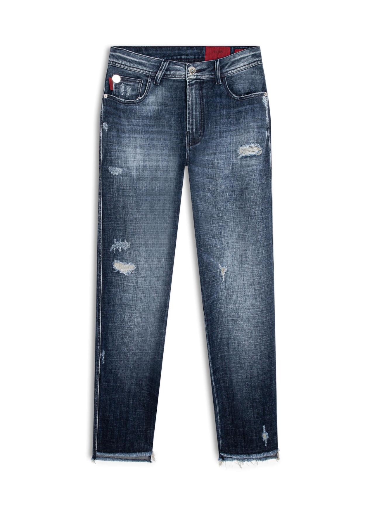 Calça Visco Indigo Elastic Mom 1885-Lav.Esc.C/ Cerzidos