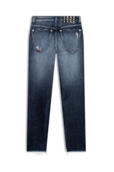 Calça Visco Indigo Elastic Mom 1885-Lav.Esc.C/ Cerzidos