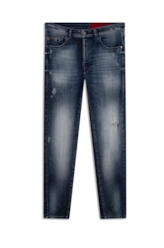 Calça Visco Indigo Elastic Rock Lav. Escuro C/ Puidos