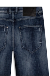 Calça Visco Indigo Elastic Rock Lav. Escuro C/ Puidos