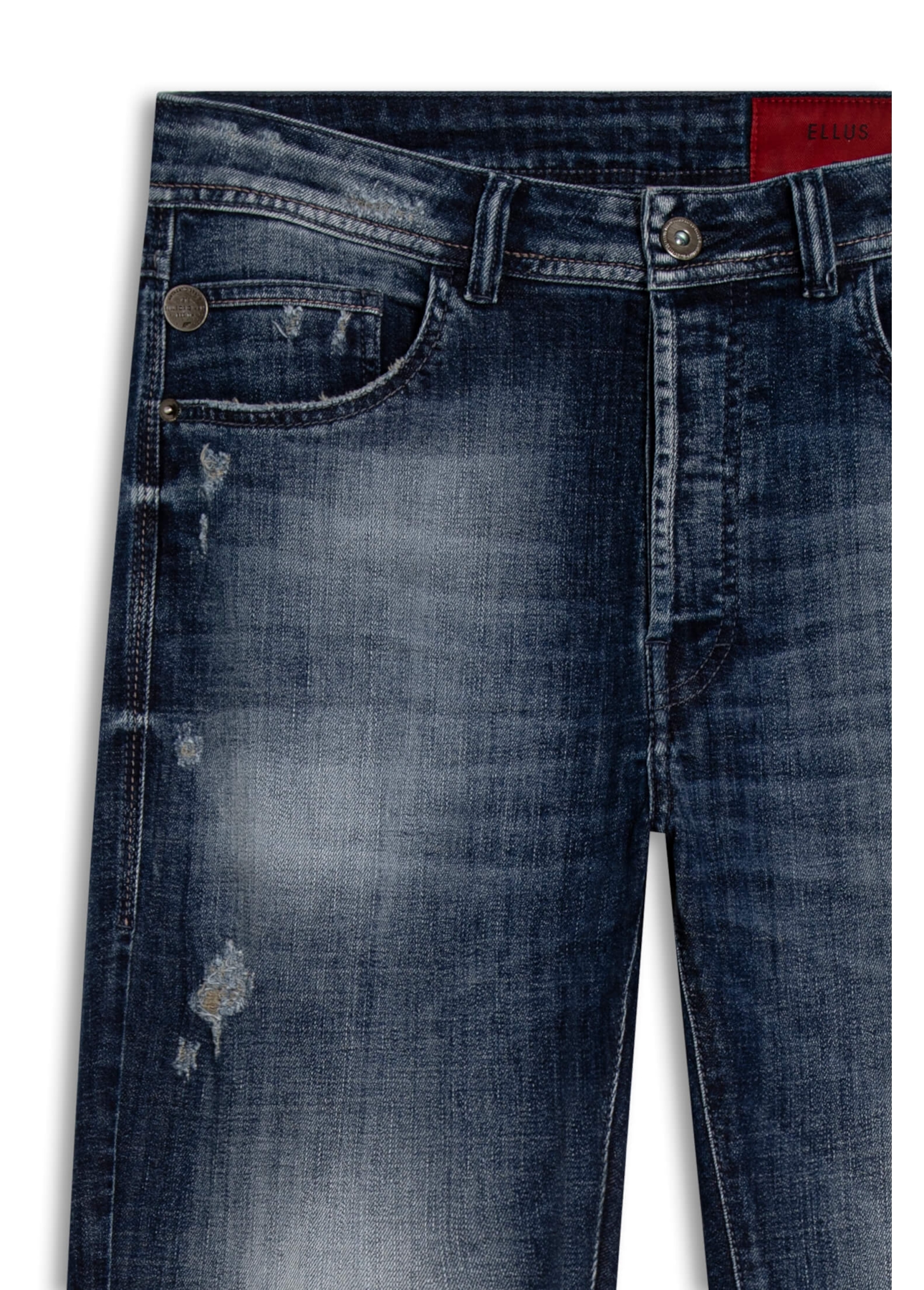 Calça Visco Indigo Elastic Rock Lav. Escuro C/ Puidos