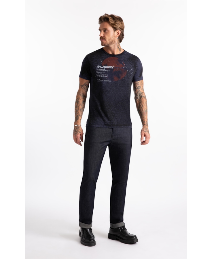 Calça Visco Indigo Elastic Slim Amaciado