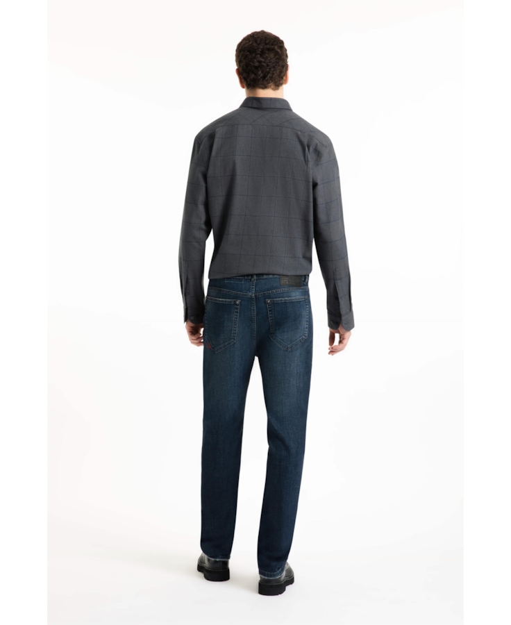 Calça Visco Indigo Elastic Slim Lav. Escuro