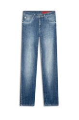 Calça Visco Indigo Elastic Slim Lav. Escuro C/ Tie Dye