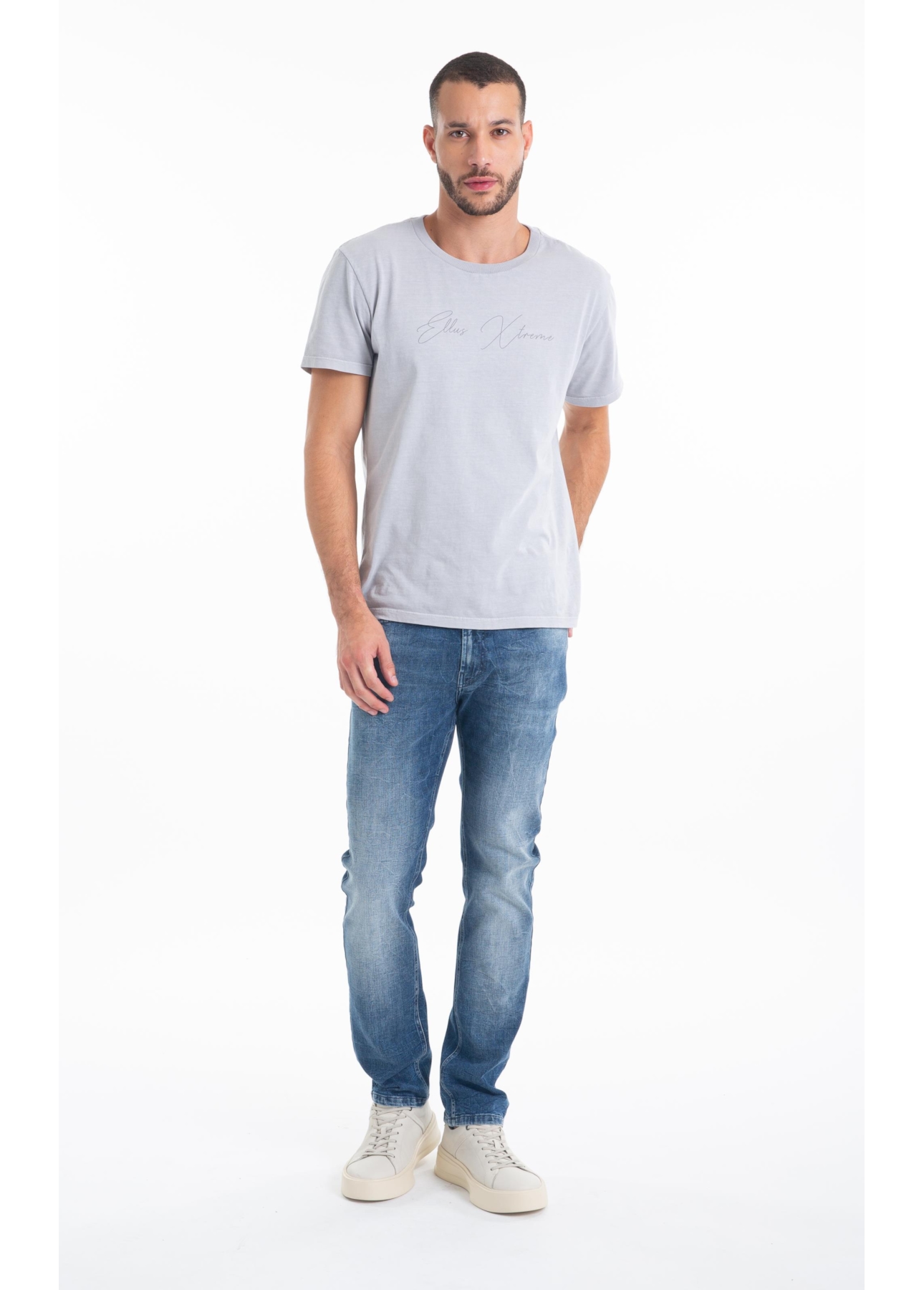 Calça Visco Indigo Elastic Slim Lav.Médio