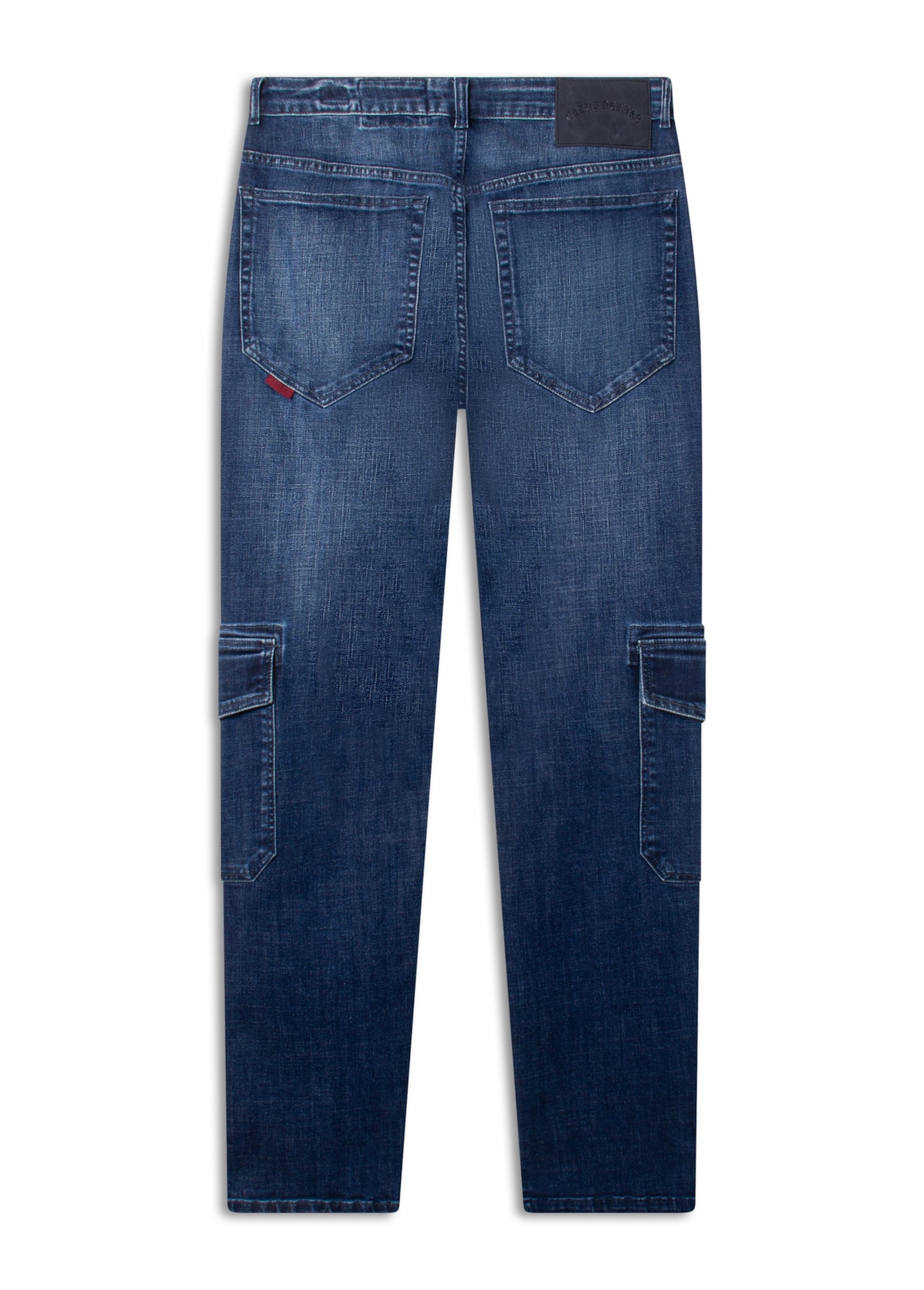 Calça Visco Indigo Elastic Trapezio Cargo Lav.Escuro C/ Pincelado