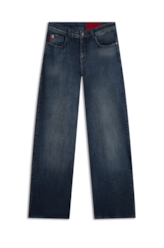 Calça Visco Indigo Elastic Wide Leg Lav. Escuro C/ Matiz