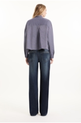 Calça Visco Indigo Elastic Wide Leg Lav. Escuro C/ Matiz