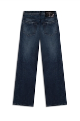 Calça Visco Indigo Elastic Wide Leg Lav. Escuro C/ Matiz