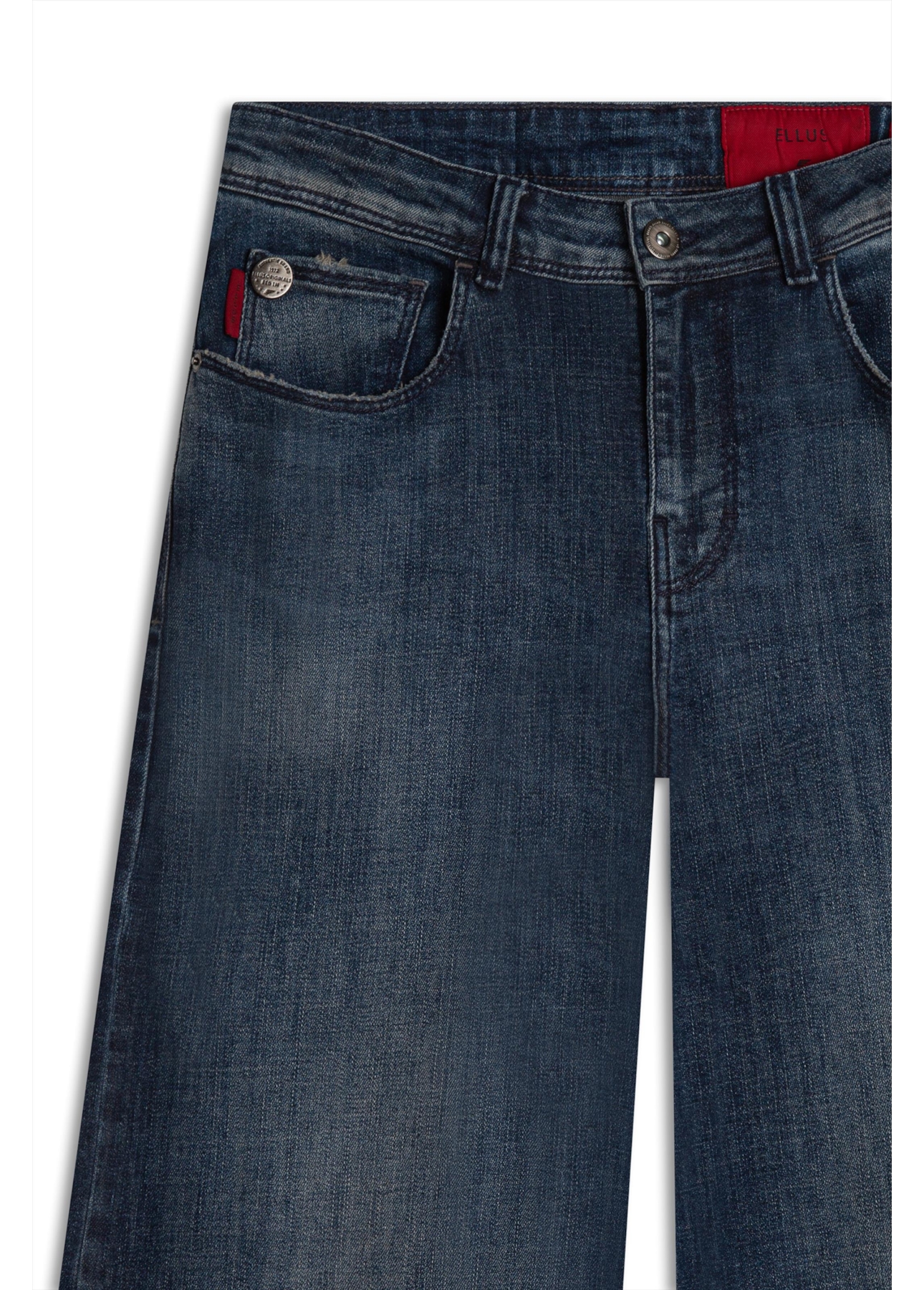 Calça Visco Indigo Elastic Wide Leg Lav. Escuro C/ Matiz