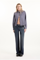 Calça Visco Indigo Elastic Wide Leg Lav. Escuro C/ Matiz