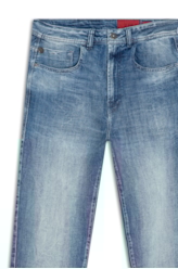 Calça Visco Indigo Trapezio Lav.Medio C/ Sky e Rede