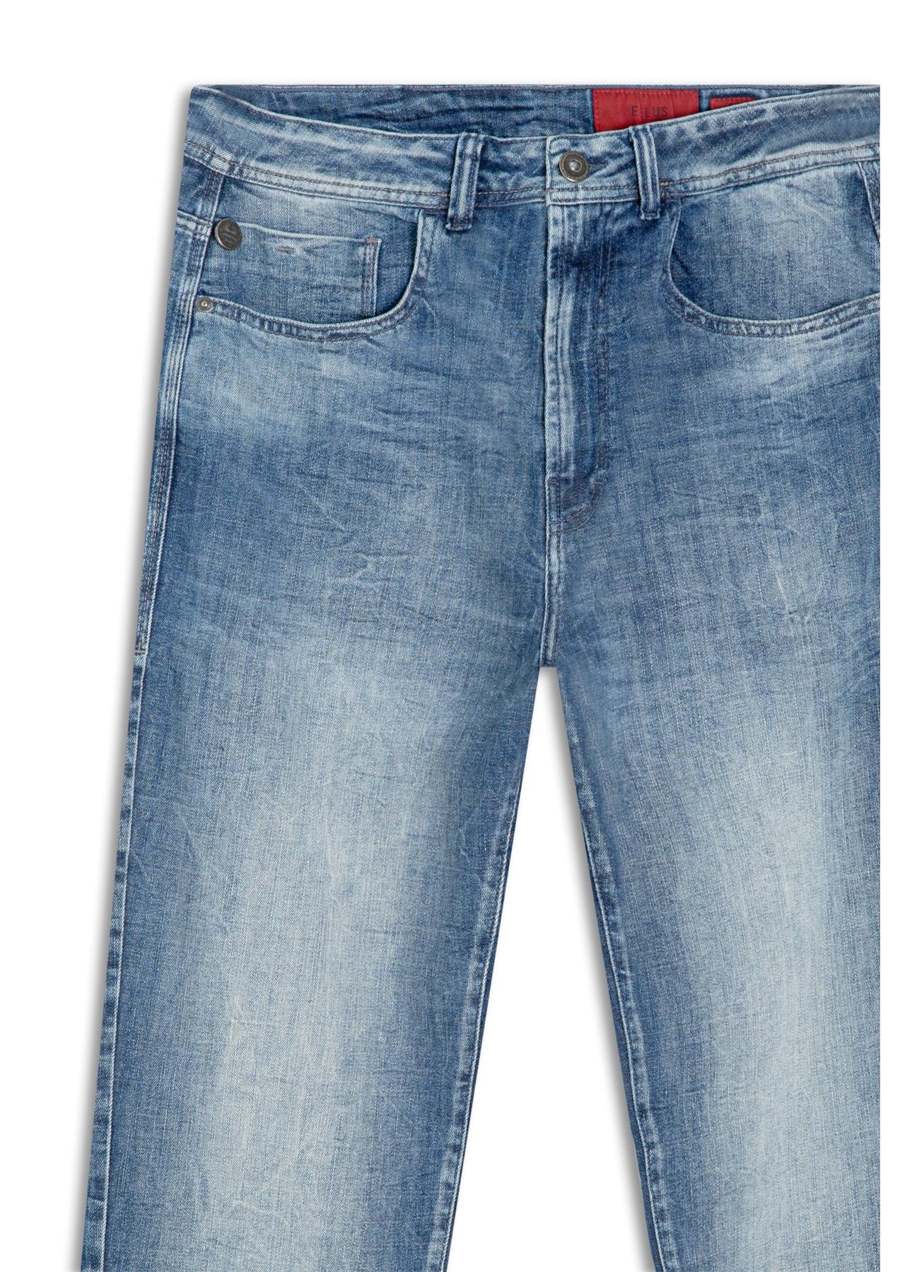 Calça Visco Indigo Trapezio Lav.Medio C/ Sky e Rede
