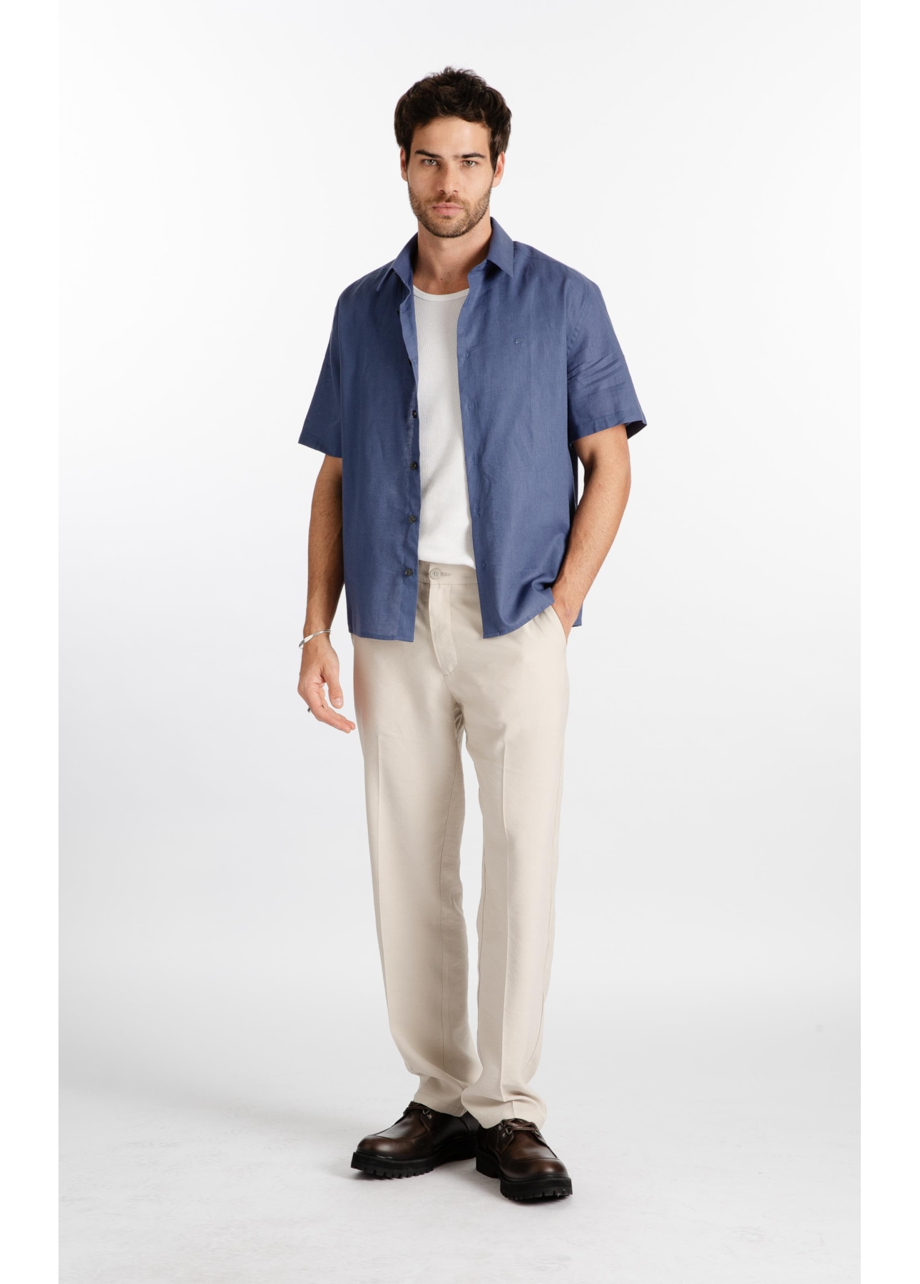 Calça Visco Twill Classic b Faca Areia