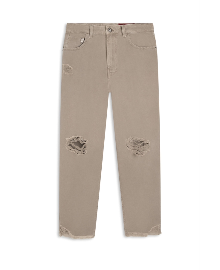 Calça White Denim Baggy Destroyed Husk