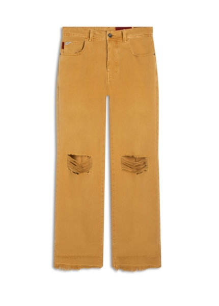Calça White Denim Ii Slouch Vista de Botao Whisky